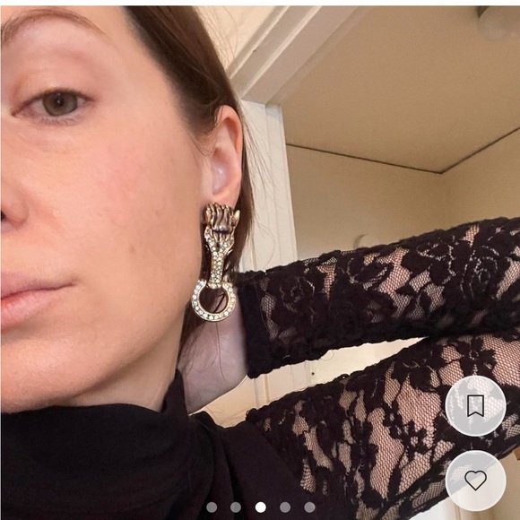 Gaudy Statement Horse Earrings - Picture 3 of 4